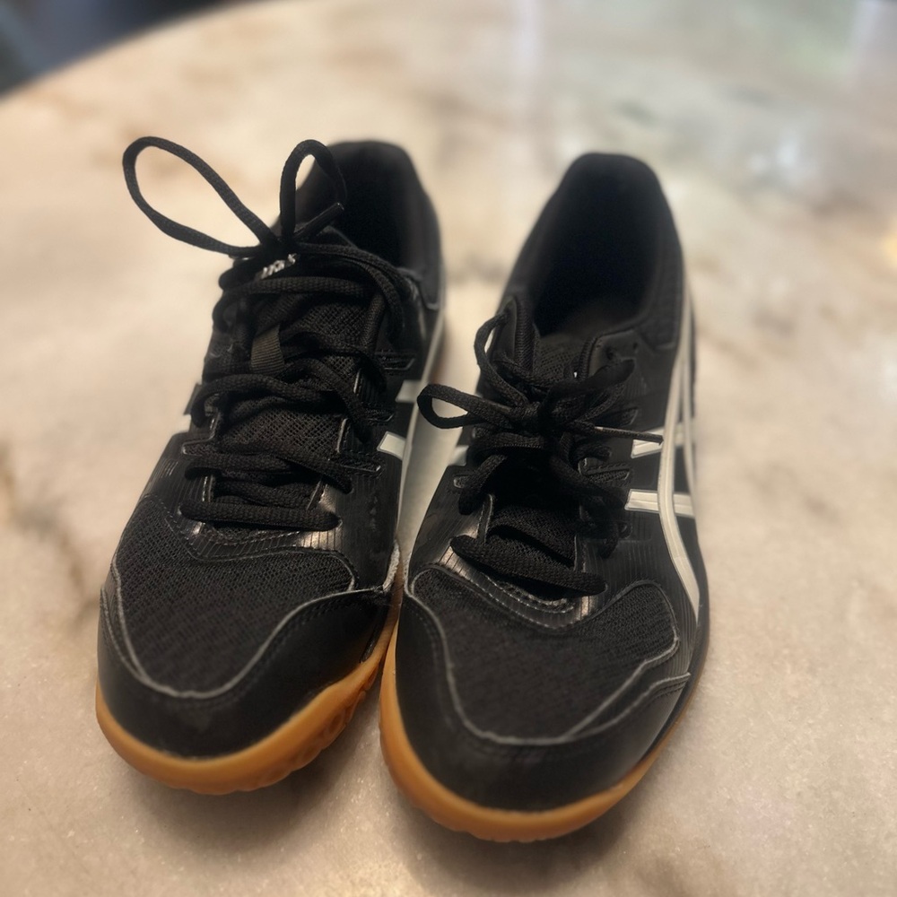 ASICS Black and White Sneakers with Gum Sole
